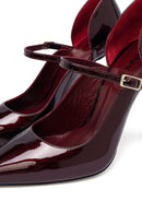 Woman Burgundy Buckled High Thin Heel Patent Leather Leather Shoe | Derimod