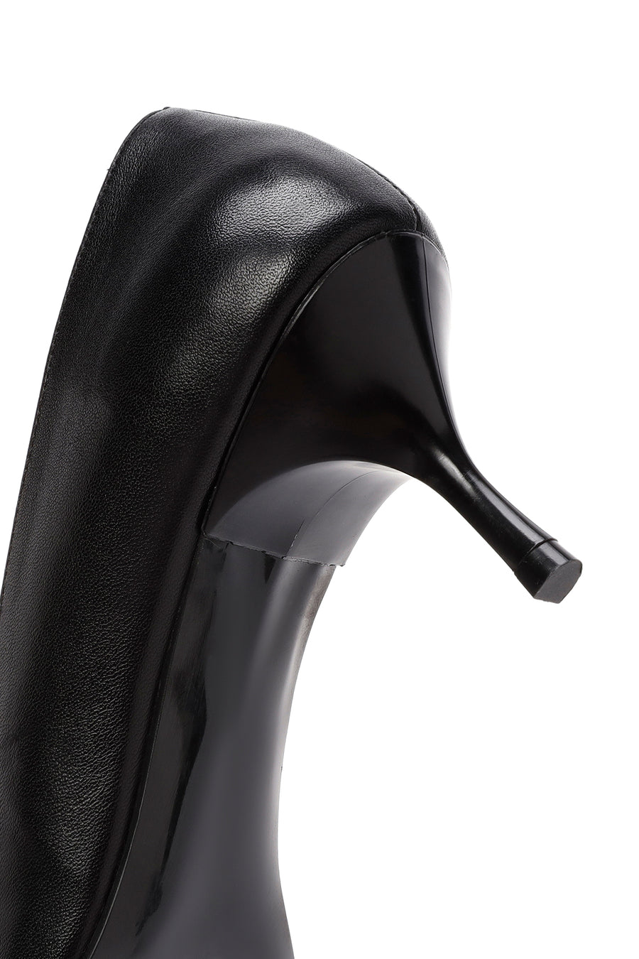 Woman Black Low Thin Heels Leather Shoe