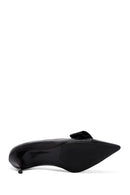 Woman Black Low Thin Heels Leather Shoe | Derimod
