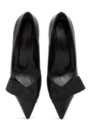 Woman Black Low Thin Heels Leather Shoe | Derimod
