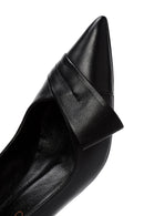 Woman Black Low Thin Heels Leather Shoe | Derimod
