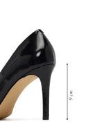 Women's Black Thin Heeled Leather Stiletto | Derimod