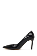 Women's Black Thin Heeled Leather Stiletto | Derimod
