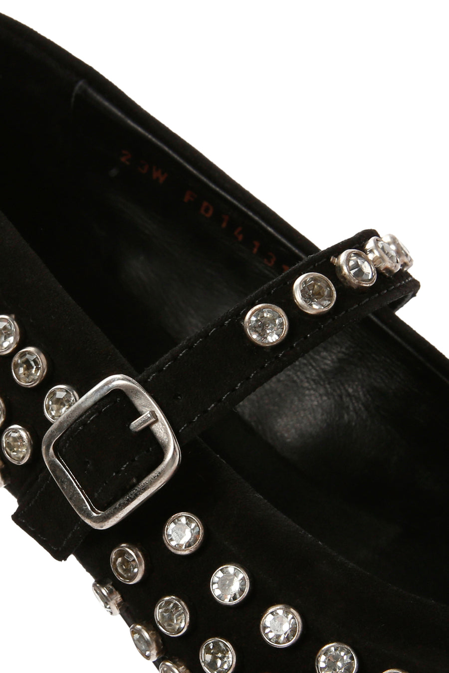 Woman Black Stone Leather Babet