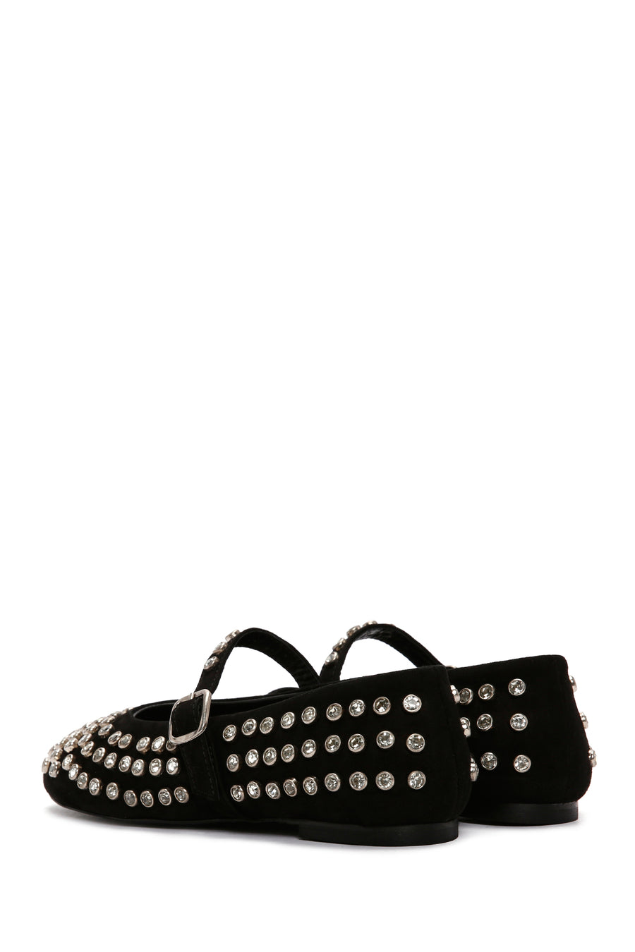 Woman Black Stone Leather Babet
