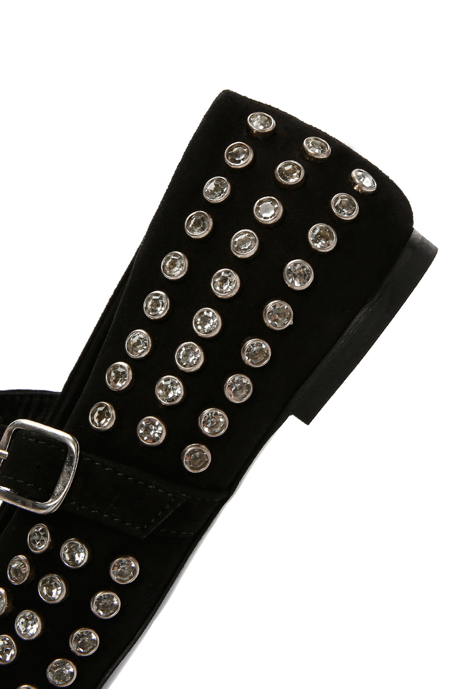 Woman Black Stone Leather Babet