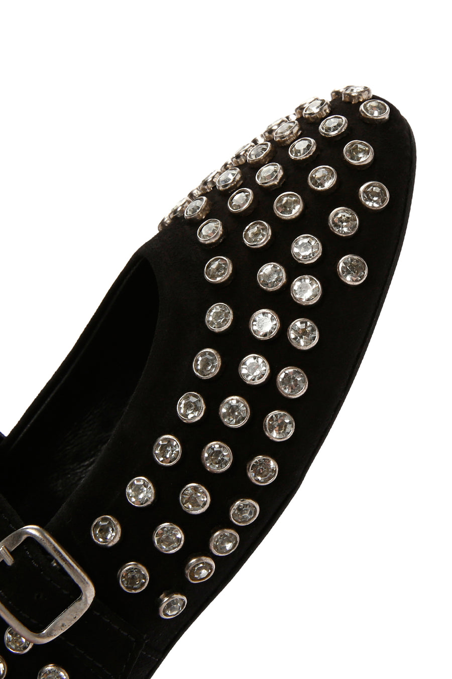 Woman Black Stone Leather Babet