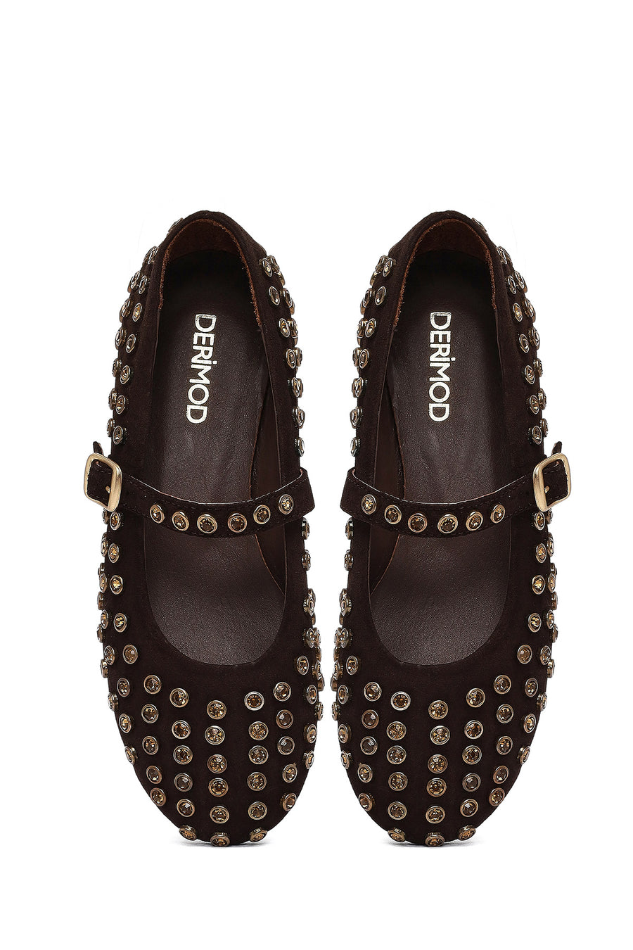 Women's Brown Stone Leather Ballet Flat
