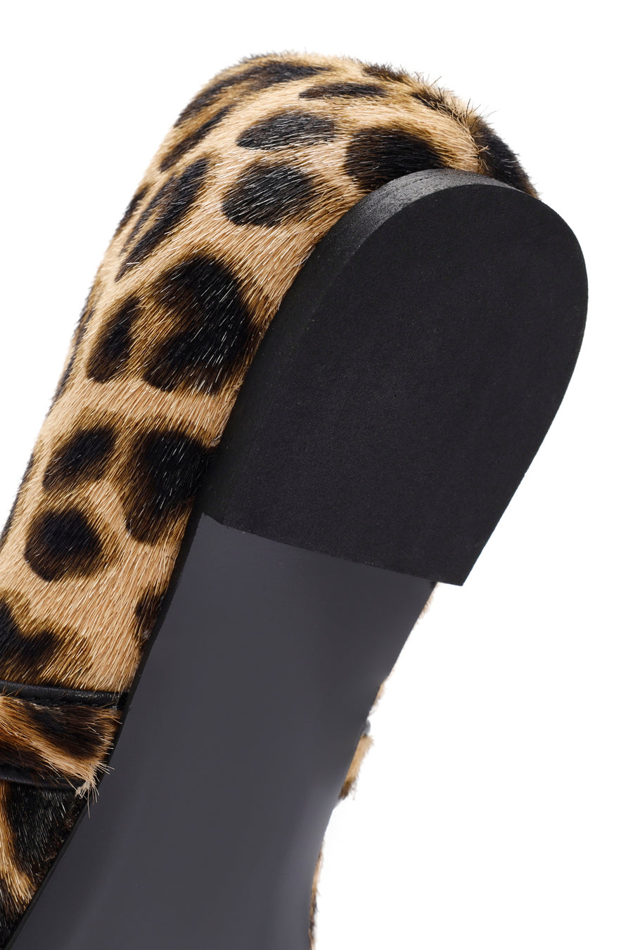 Woman Leopard Buckle Leather Babet