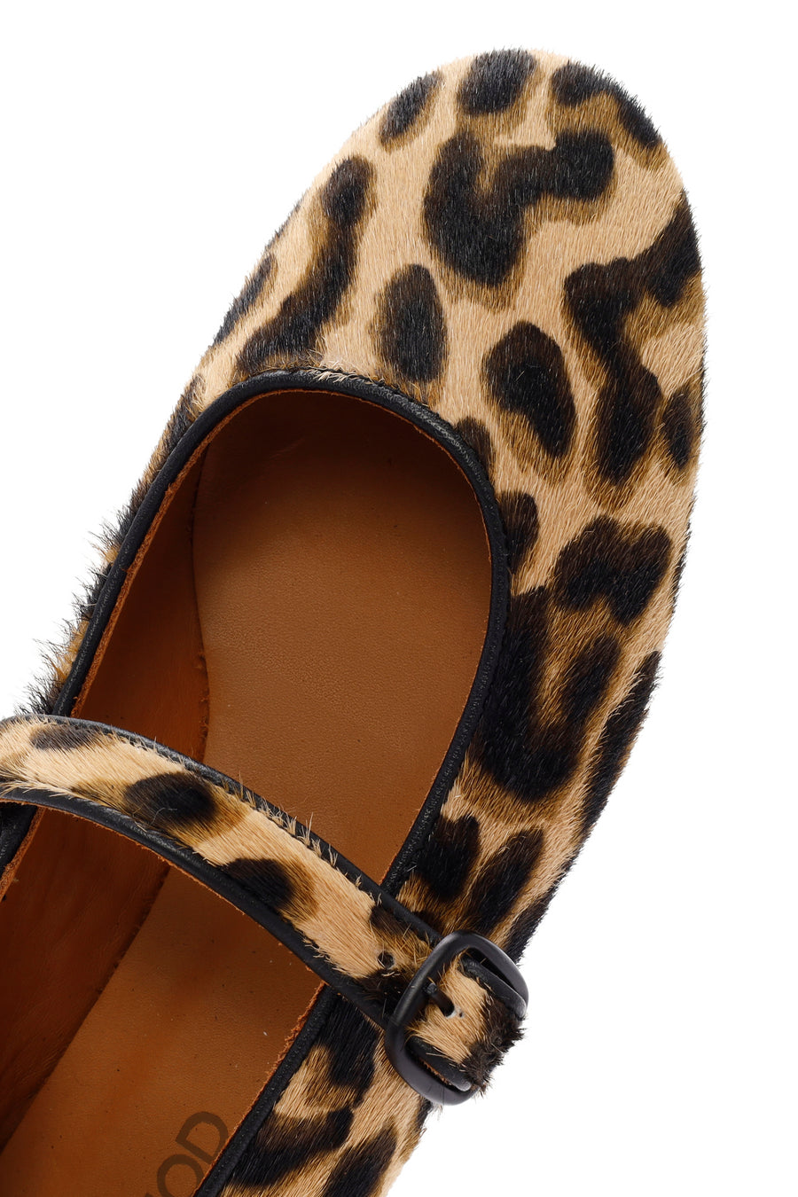 Woman Leopard Buckle Leather Babet