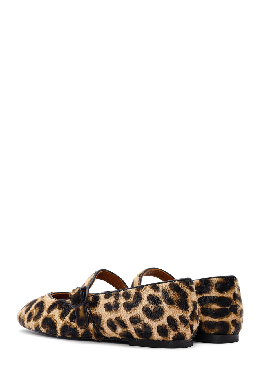Woman Leopard Buckle Leather Babet