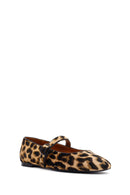Woman Leopard Buckle Leather Babet | Derimod