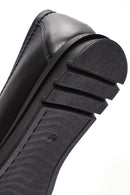 Woman Black Buckle Detail Leather Comfort Loafer | Derimod