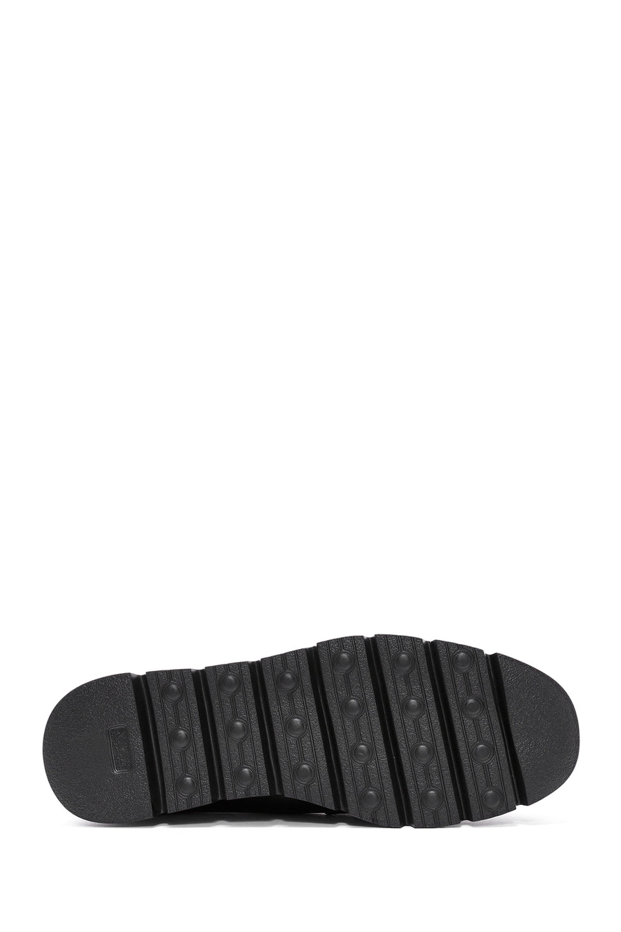 Woman Black Buckle Detail Leather Comfort Loafer