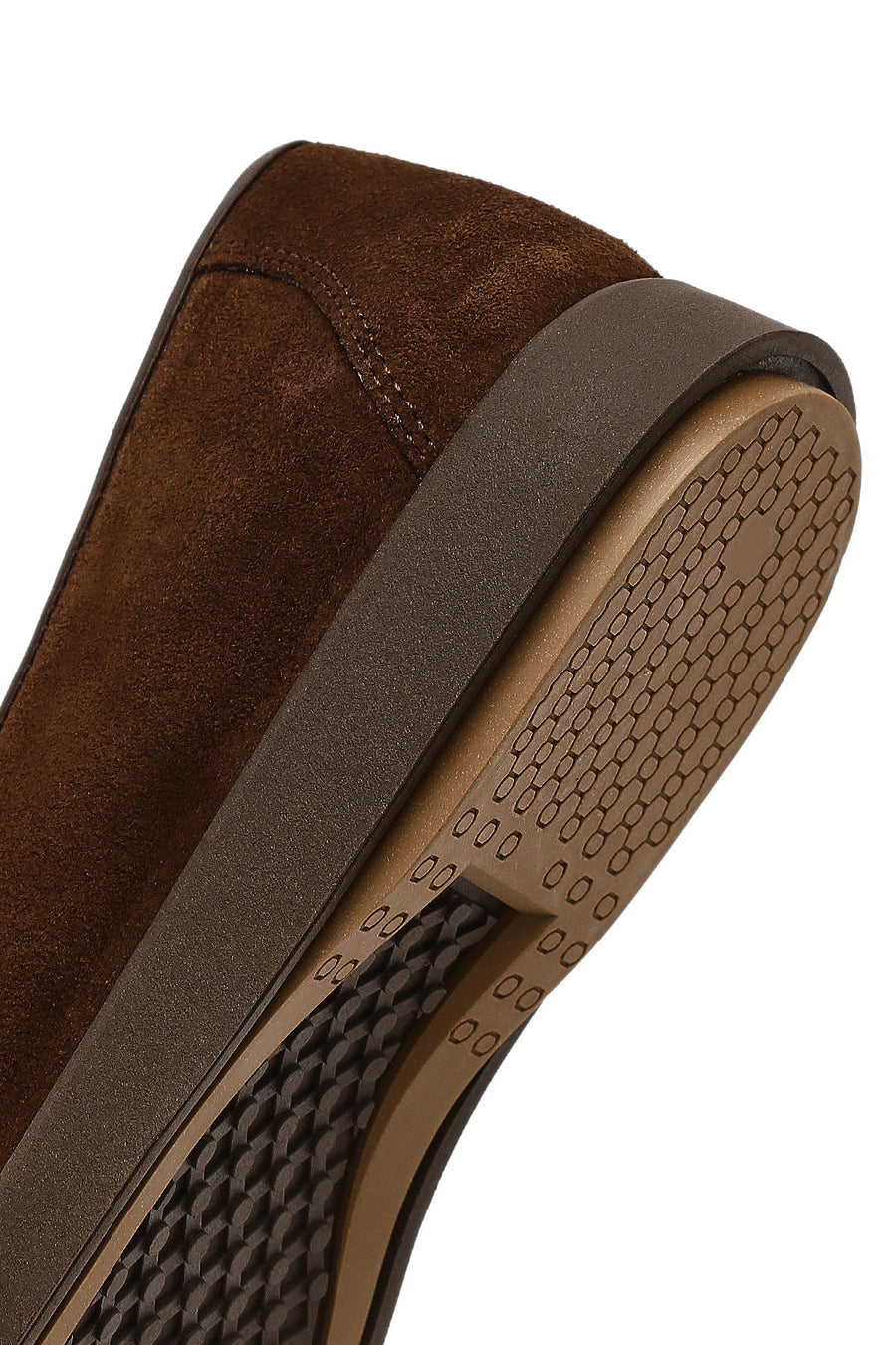 Women's Brown Buckled Suede Leather Comfort Loafer
