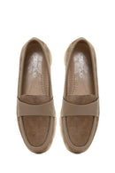 Kadın Vizon Kalın Tabanlı Süet Deri Comfort Loafer | Derimod