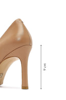 Women's Beige Thin Heeled Leather Stiletto | Derimod