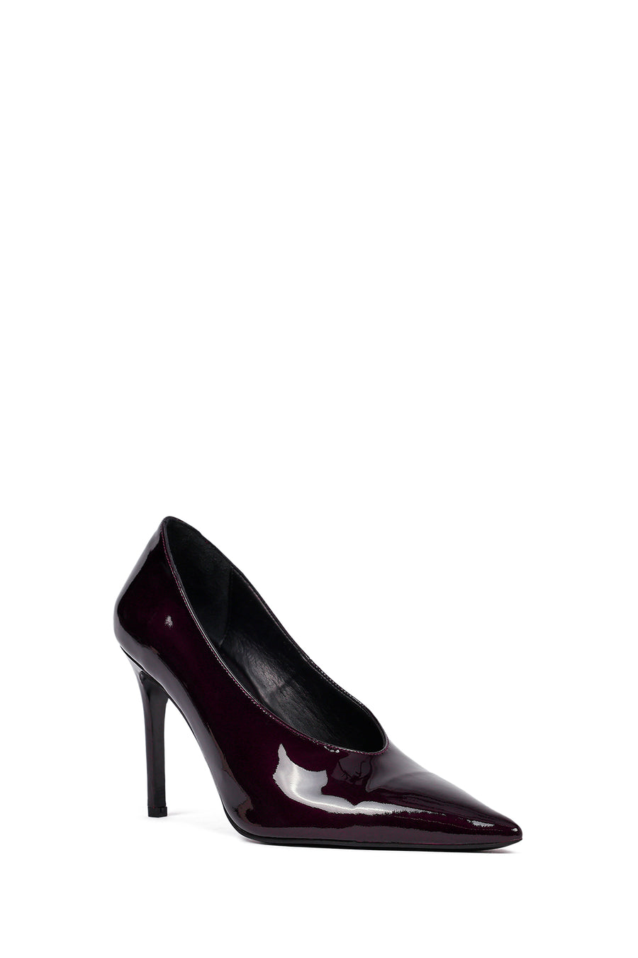Kadın Bordo İnce Topuklu Rugan Deri Stiletto
