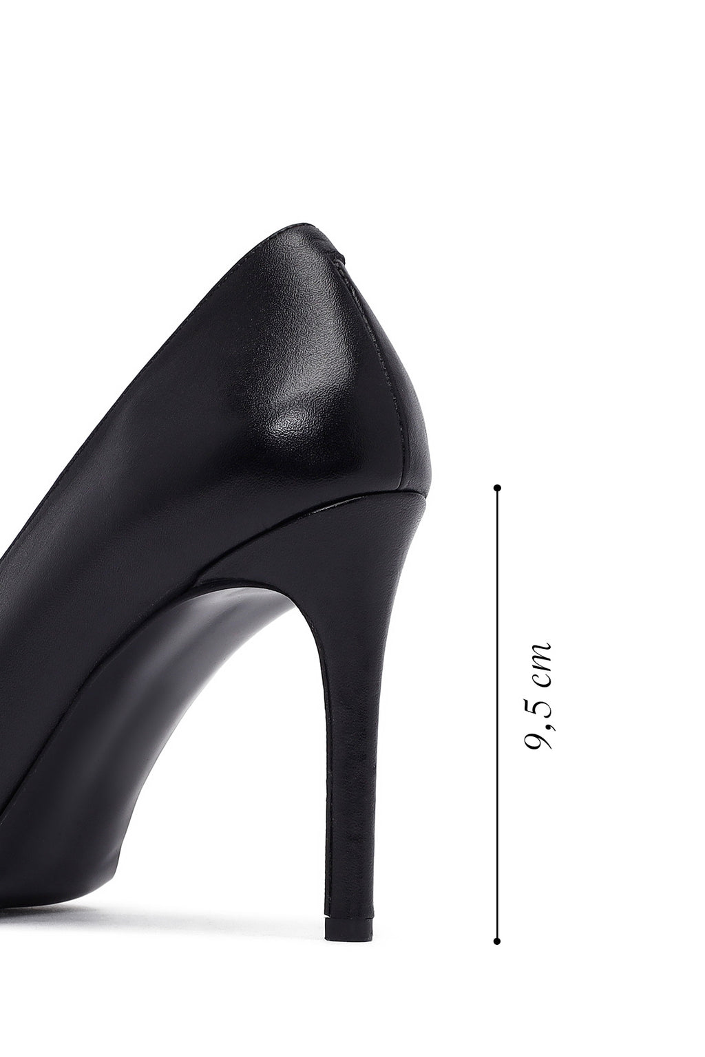 Kadın Siyah İnce Topuklu Deri Stiletto