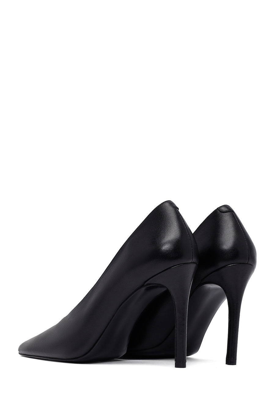 Kadın Siyah İnce Topuklu Deri Stiletto