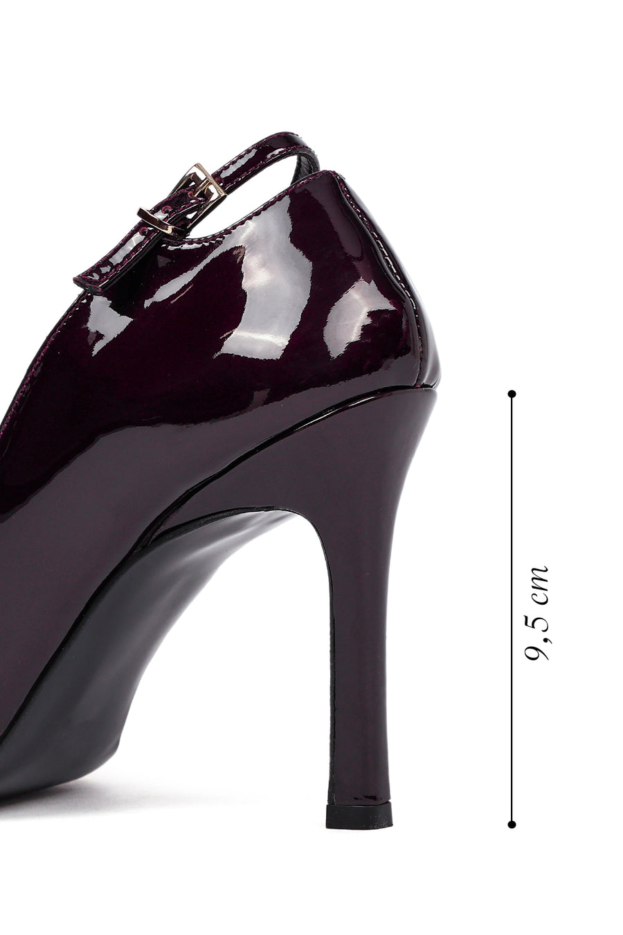 Kadın Bordo İnce Topuklu Rugan Deri Stiletto
