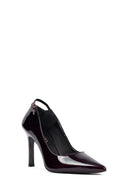 Kadın Bordo İnce Topuklu Rugan Deri Stiletto | Derimod