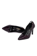 Kadın Bordo İnce Topuklu Rugan Deri Stiletto | Derimod