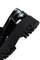 Woman Black Buckled Thick-Soled Patent Leather Leather Masculine Loafer | Derimod