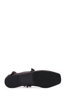 Women's Burgundy Buckled Patent Leather Ballet Flat | Derimod