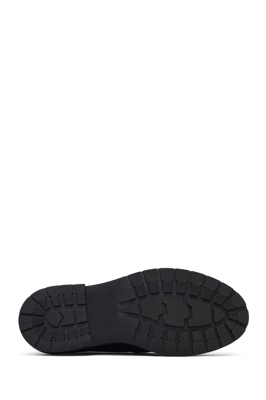 Women's Black Thick-Soled Leather Masculine Loafer