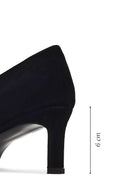 Kadın Siyah Kısa İnce Topuklu Süet Deri Stiletto | Derimod