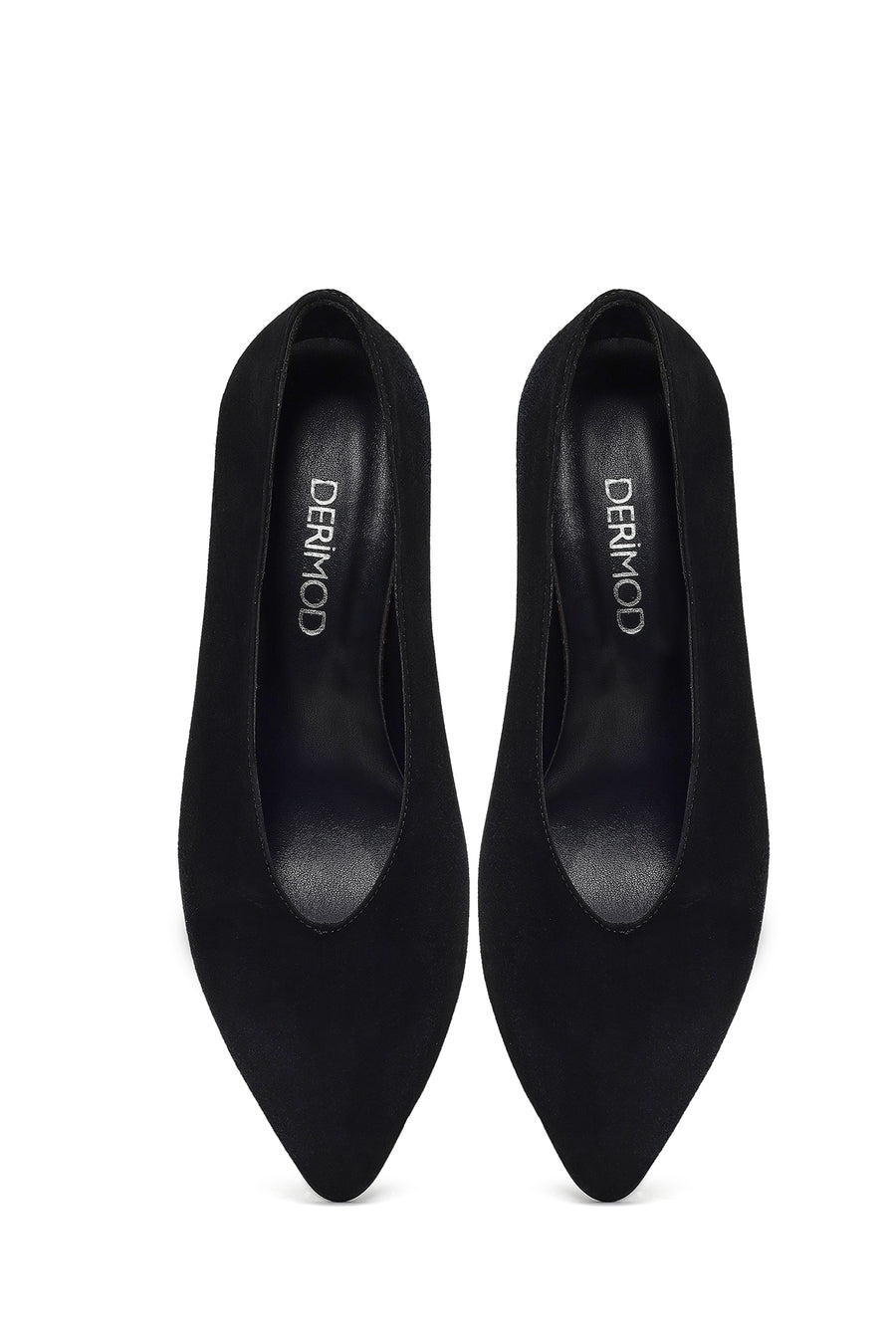 Kadın Siyah Kısa İnce Topuklu Süet Deri Stiletto