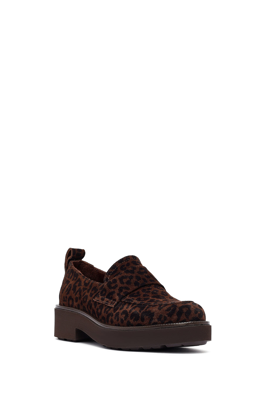 Kadın Leopar Desenli Süet Deri Maskülen Loafer