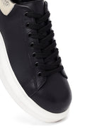 Kadın Siyah Bağcıklı Kalın Tabanlı Deri Sneaker | Derimod
