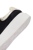 Kadın Siyah Bağcıklı Kalın Tabanlı Deri Sneaker | Derimod