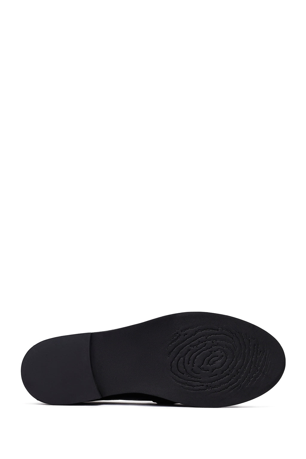Kadın Siyah Püsküllü Deri Maskülen Loafer