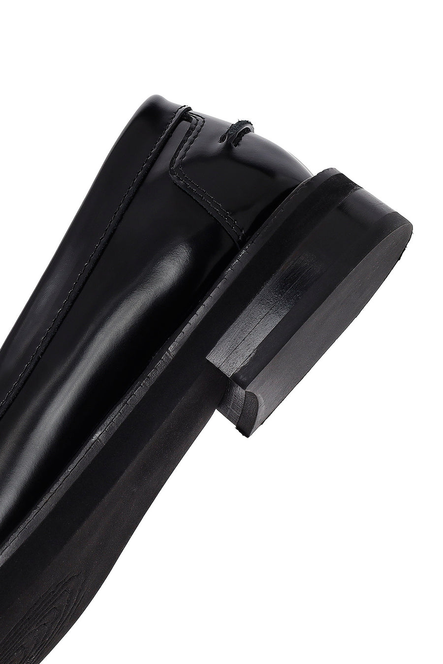 Women's Black Buckled Leather Masculine Loafer