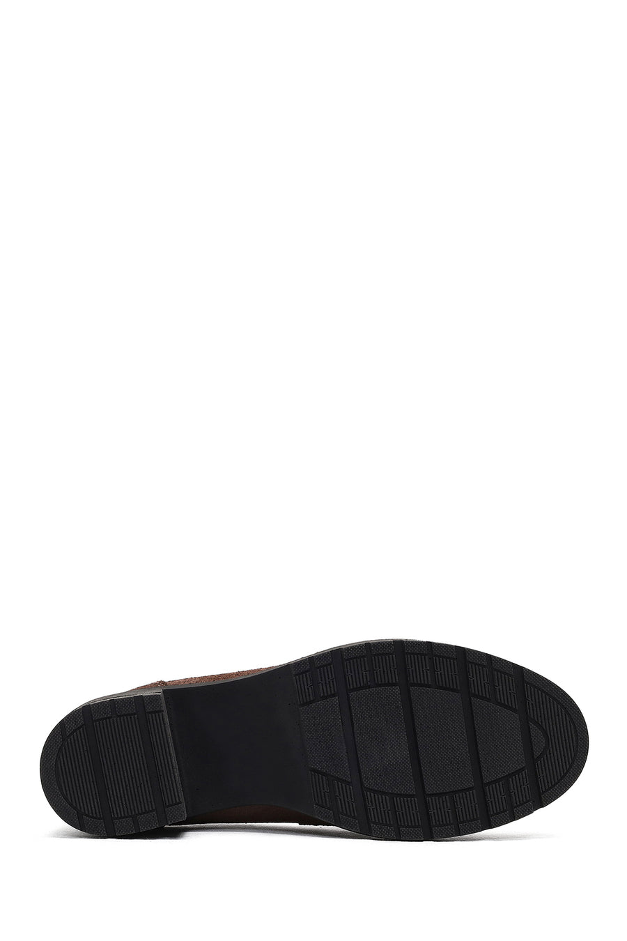 Kadın Vizon Kalın Topuklu Süet Deri Maskülen Loafer