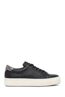 Kadın Siyah Bağcıklı Kalın Tabanlı Deri Sneaker | Derimod