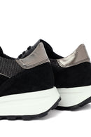 Kadın Siyah Bağcıklı Kalın Tabanlı Deri Sneaker | Derimod