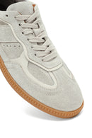 Woman Beige Laced Suede Leather Sneakers | Derimod