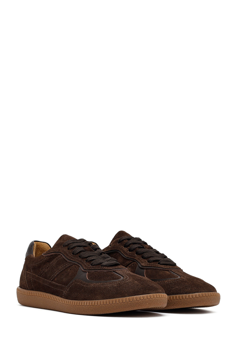 Kadın Kahverengi Bağcıklı Süet Deri Sneaker