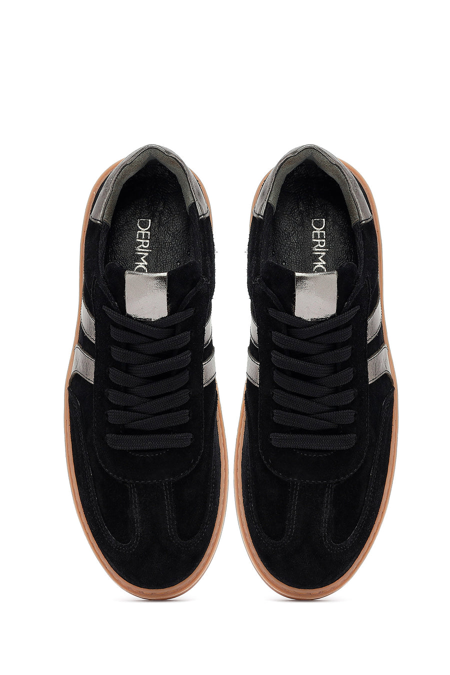 Kadın Siyah Bağcıklı Süet Deri Sneaker