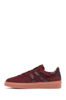 Woman Burgundy Laced Suede Leather Sneakers | Derimod