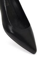 Derimod Flex Women Black Thick Heeled Leather Shoe | Derimod