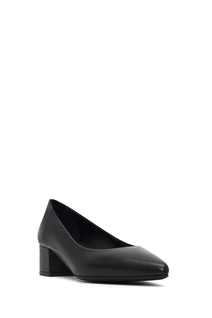 Derimod Flex Women Black Thick Heeled Leather Shoe