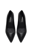 Derimod Flex Women Black Thick Heeled Leather Shoe | Derimod