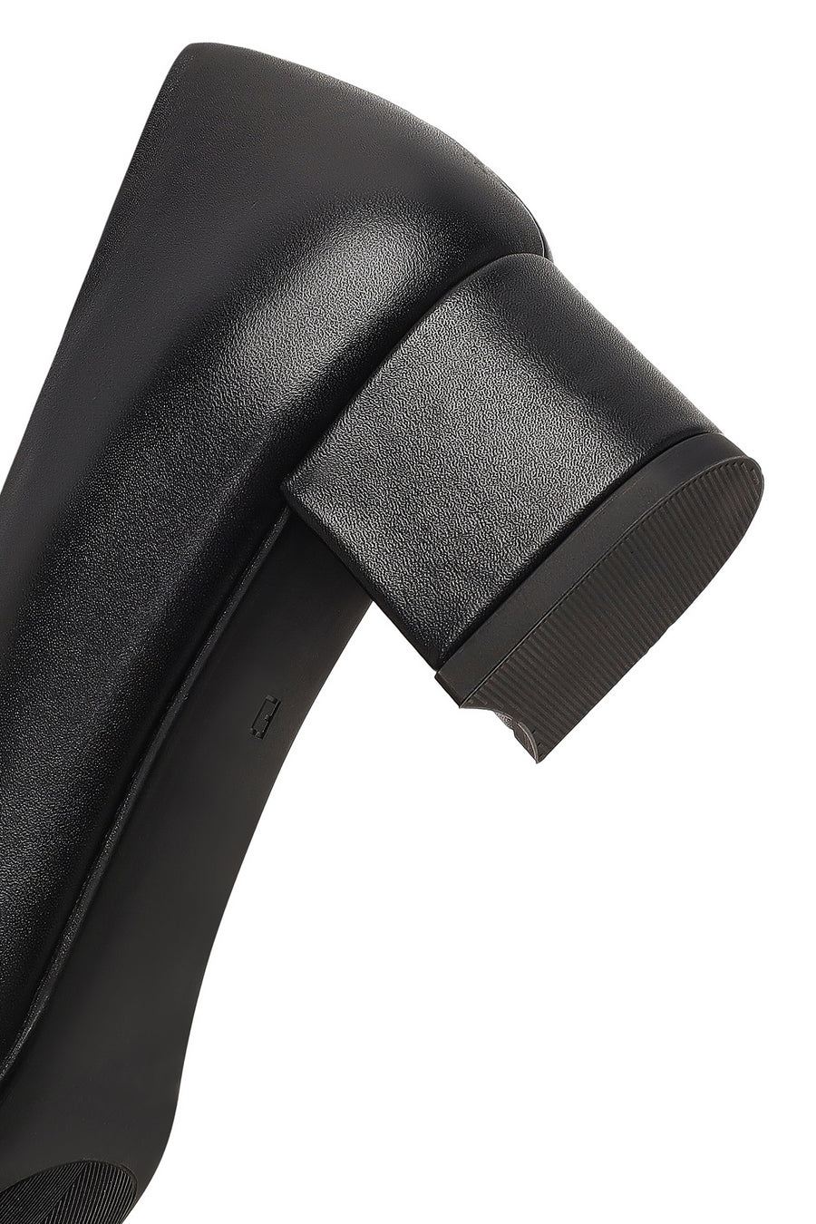 Derimod Flex Women Black Thick Heeled Leather Shoe