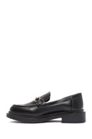 Woman Black Buckled Masculine Loafer | Derimod