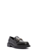 Woman Black Buckled Masculine Loafer | Derimod